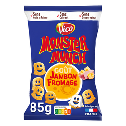 MONSTER MUNCH Snacks de patata sabor jamón-queso 85 g