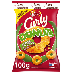 CURLY Biscuits Apéritifs Donuts Soufflés Noisette Caramélisée