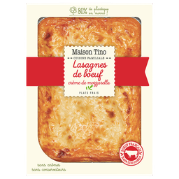 MAISON TINO Plat cuisiné Lasagnes de bœuf LA FOURCHETTE D'AUGUSTIN