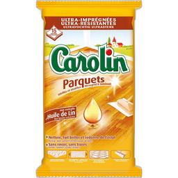 CAROLIN Lingettes parquets aux extraits d'huile de lin 15 lingettes