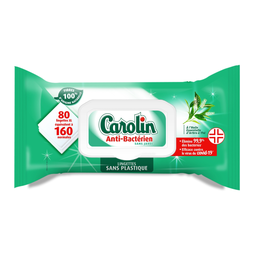 CAROLIN Multi-surface antibacterial tea tree wipes 80 wipes