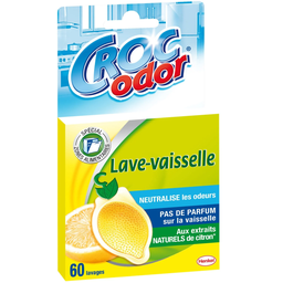CROC ODOR Désodorisant lave-vaisselle parfum citron 60 lavages 1 pièce