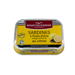 MOUETTES D'ARVOR Sardines à l'Huile d'Olive Vierge Extra et Citron MOUETTES D'ARVOR