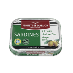 MOUETTES D'ARVOR Sardinas en aceite de oliva virgen extra 115 g
