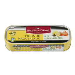 MOUETTES D'ARVOR Filetes de caballa en marinada bio 176 g
