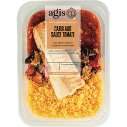 AGIS Cabillaud sauce tomate aux épices légumes et semoule 320 g