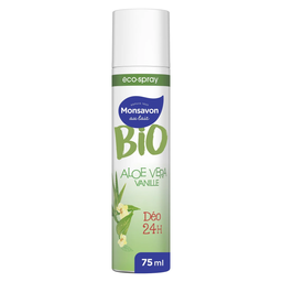 MONSAVON BIO Déodorant spray pour femme 24h aloe vera 75ml
