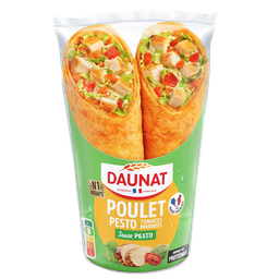 DAUNAT Sandwich wrap be wrappy pollo asado, tomates marinados y salsa pesto 190 g