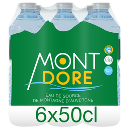 MONT DORE Eau de source plate de montagne d'Auvergne 6x50 cl