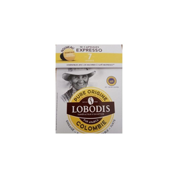 LOBODIS 10 Cápsulas Café Molido Puro Espresso Colombia
