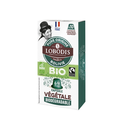 LOBODIS Cápsulas de café orgánico puro arábica suave intensidad 6 10 cápsulas 50g