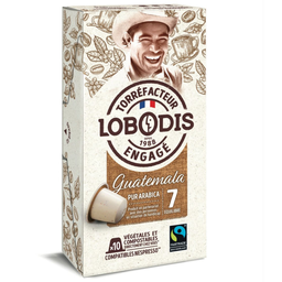 LOBODIS Cápsulas de café Guatemala intensidad 7 compatibles Nespresso 10 cápsulas 50 g