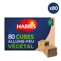 HARRIS Allume-feux Cubes Naturels Bois Compressé et Cire Végétale