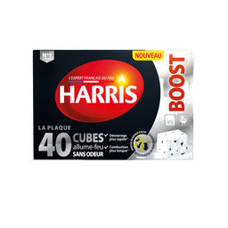HARRIS Allume feux enrichi en noyaux d'olive sans odeur 40 cubes