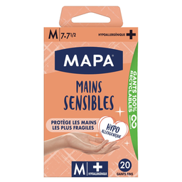 MAPA Guantes manos sensibles talla M, caja de 20