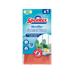 SPONTEX Lavette en microfibres spéciale vitres X1