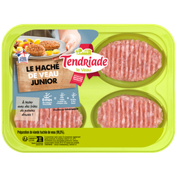 TENDRIADE Haché veau junior Les 4 pièces 50 g