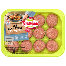 TENDRIADE Boulette veau nature, 12 pièces 360 g