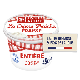 PAYSAN BRETON Crème Fraîche Epaisse Onctueuse Et Douce 30% Mat.Gr. PAYSAN BRETON