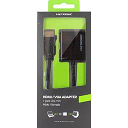 METRONIC Adaptador HDMI Macho para VGA Fêmea com Jack