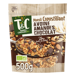 TERRE&CEREALES Muesli croust. avoine amandes choco.terres et céréales 500g