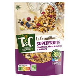 TERRES&CEREALES BIO Le croustillant super fruits bio TERRE&CEREALES doypack 375g