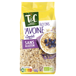TERRE&CEREALES TERRES ET CEREALES Flocons d'avoine complets sans gluten bio 500g