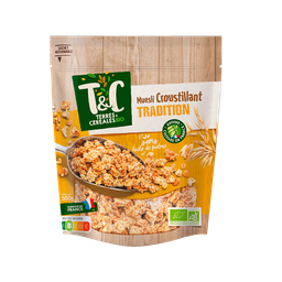 TERRE&CEREALES TERRES ET CEREALES Céréales muesli croustillant tradition bio 500g