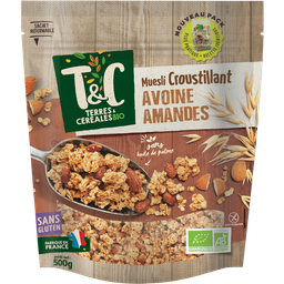 TERRE&CEREALES Céréales muesli croustillant sans gluten et sans huile de palme Bio TERRES & CEREALES BIO