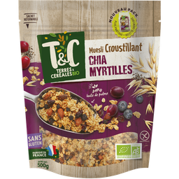 TERRES&CEREALES BIO TERRES ET CEREALES Muesli croustillant chia myrtilles bio 500g
