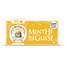 MARMOTTES LES 2 Infusion bio à la menthe et réglisse 30 sachets 42g