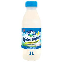 LACTEL Leite fresco meio-gordo pasteurizado sem lactose MATIN LEGER 1 L