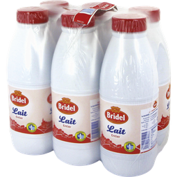 BRIDEL Lait entier UHT 6 bouteilles de 1 litre