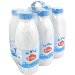 BRIDEL Lait demi-écrémé UHT 6 bouteilles de 1litre