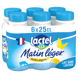 LACTEL Leite sem lactose 1,2% mg MATIN LEGER 6x25cl