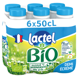 LACTEL Leite meio-gordo 1,5% mg BIO 6x50cl