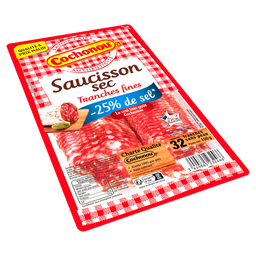 COCHONOU Saucisson sec tranches fines réduit en sel 32 tranches 100 g