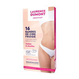 LAURENCE DUMONT Bandes de cire froide aisselles et maillot 16 bandes + 4 lingettes
