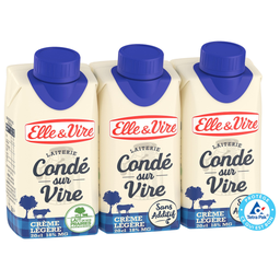 ELLE & VIRE Crème légère Condé sur Vire sans additif 3x20cl