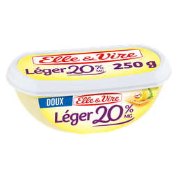 ELLE & VIRE Beurre doux allégé 20% MG ELLE&VIRE - barquette 250g