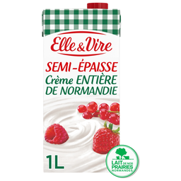 ELLE & VIRE Natas UHT Meio-Espessas Inteiras da Normandia 1 L