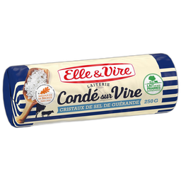 ELLE & VIRE Beurre de Conde sur Vire aux cristaux de sel 80%MG 250g