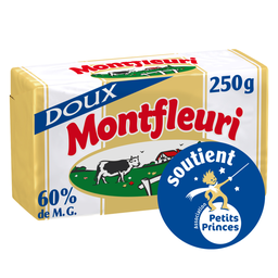 MONTFLEURI Beurre doux 60% MG la plaquette de 250 g