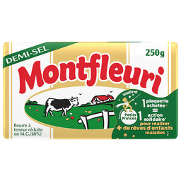 MONTFLEURI Beurre demi-sel 60% MG la plaquette de 250 g