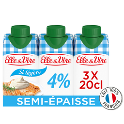 ELLE & VIRE Crème Uht Semi-Épaisse Extra-Légère ELLE & VIRE