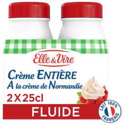ELLE & VIRE Natas UHT inteiras líquidas 30% MG 2 garrafas de 25 cl