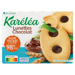 KARELEA Biscuit lunettes chocolat noir sans sucre ajouté 175 g