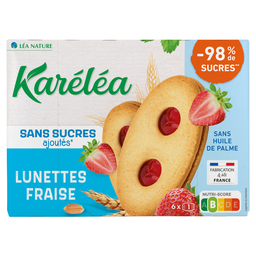 KARELEA Biscuits lunettes fraise sans sucres ajoutés sans huile de palme 175 g