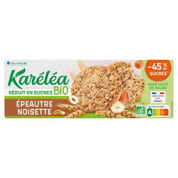 KARELEA Bolacha de espelta e avelã reduzida em açúcar Bio 150 g