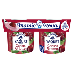MAMIE NOVA Iogurte Gourmand com Fruta Cereja Griotte 2 copos de 150 g